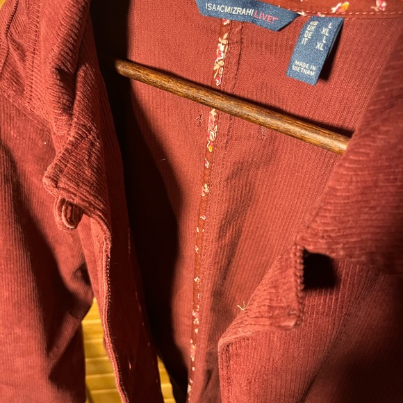 Women's Burgundy Corduroy Jacket- L - Picture 4 of 16